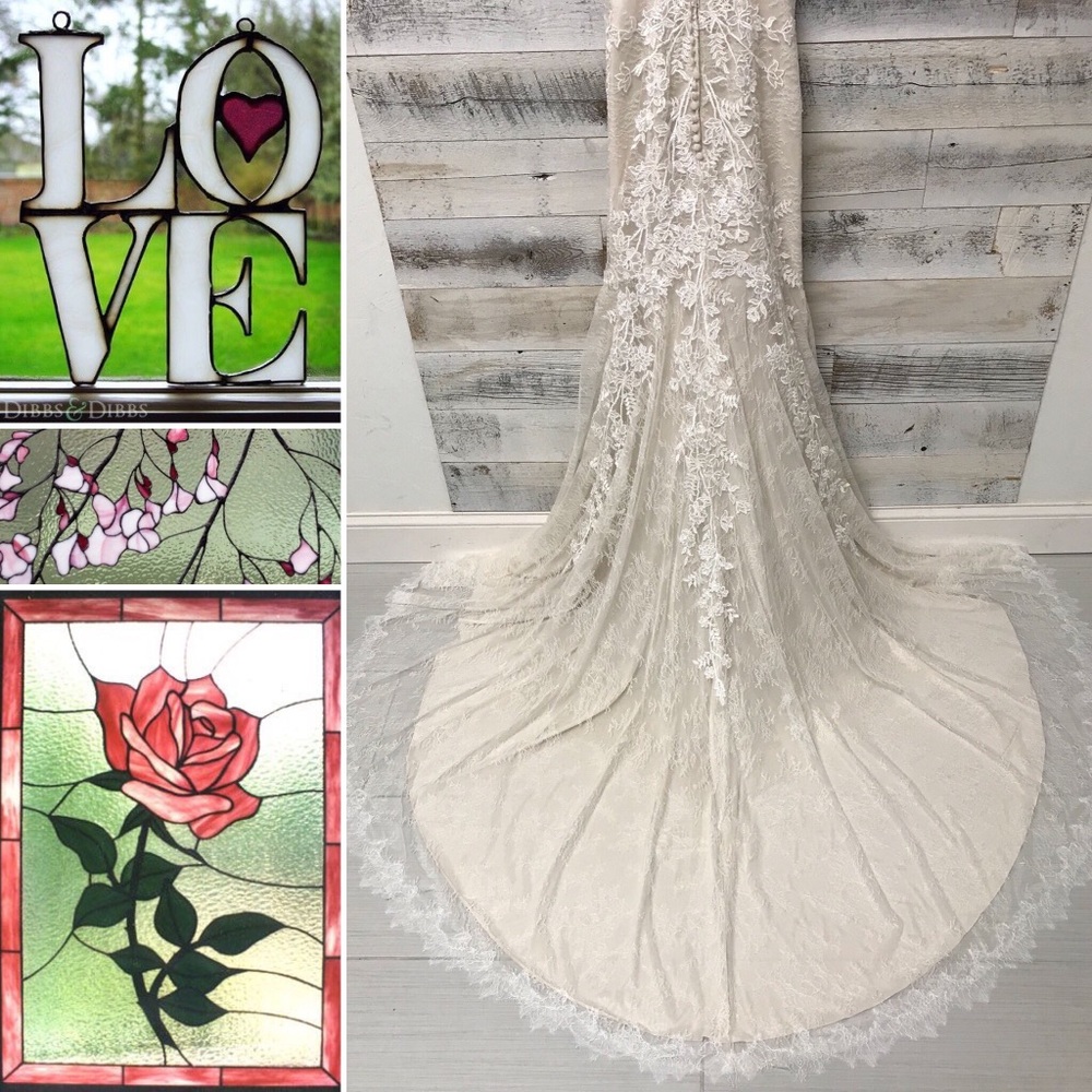BHLDN Anthropologie Elisha Ivory Lace Wedding Gown - Picture 8 of 8
